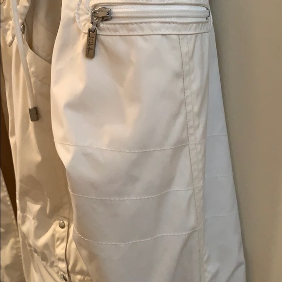 Cole Haan ivory stunning rain jacket with hood - Picture 5 of 12